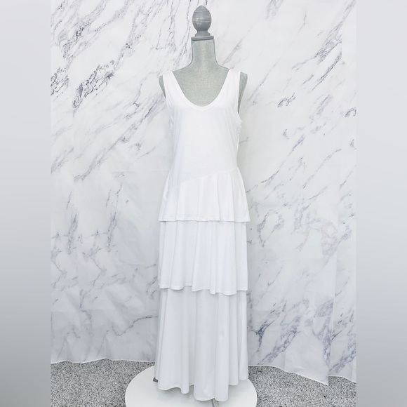Rebecca Taylor | Tiered White Tank Dress | Size L - Picture 1 of 10